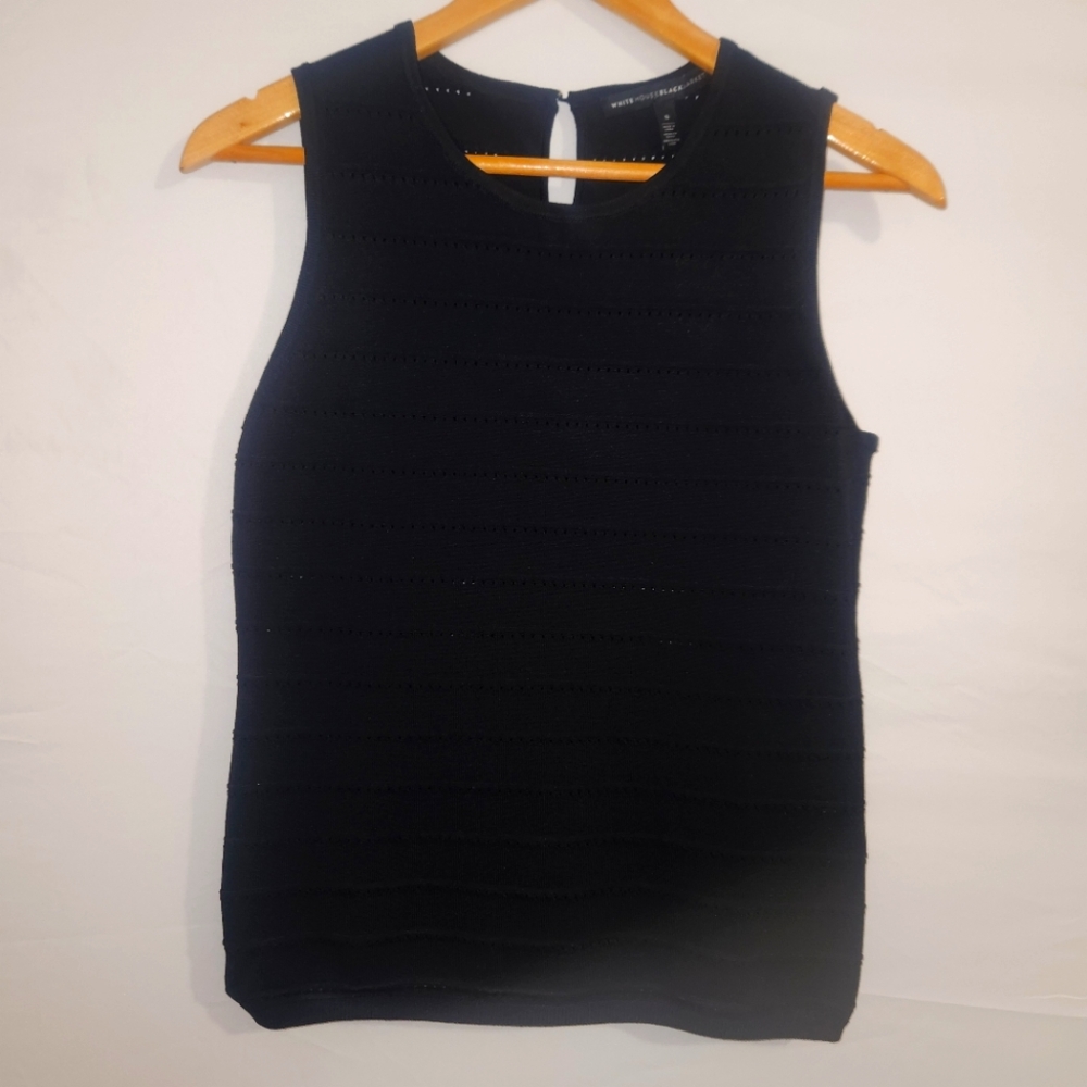 White House Black Market Black Sweater Tank, Women's Small,